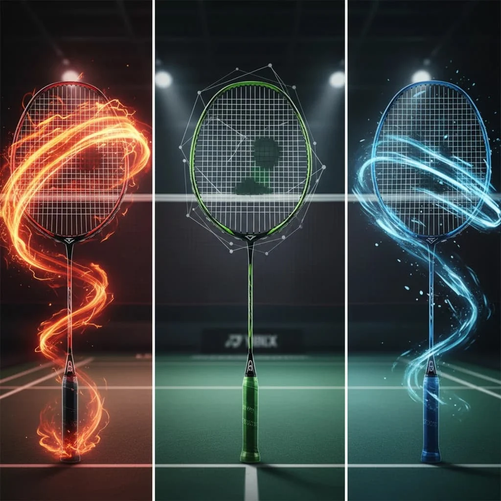 تفاوت راکت بدمینتون هجومی، دفاعی و کنترلی