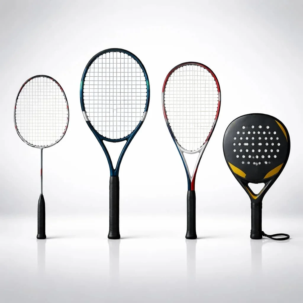 تفاوت راکت بدمینتون با سایر راکت‌های ورزشی (تنیس، اسکواش و پدل)